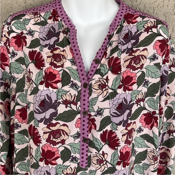 Matilda Jane Dusk‎ Or Dawn Floral Polka Dot Print Peasant Style Blouse - Picture 4 of 13
